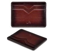 A-SLIM Yaiba - Cartera de cuero personalizada con grabado inicial personalizado | Cartera personalizada para hombre | Cartera de cuero de grano completo de primera calidad, Bronceado bruñido, 10.5*7.5
