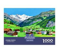 A Small Town in The Swiss Alps Puzzle De Madera Impermeable Puzzles De 1000 Piezas Regalos para Adultos Colorido Rompecabezas Juegos Desafiantes