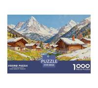 A Small Town in The Swiss Alps Puzzle De Madera Impermeable Puzzles De 1000 Piezas Regalos para Adultos Imposible Rompecabezas Juegos Educativos
