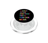A Smile Is The Prettiest Thing You Can Wear Quotes Graphic PopSockets PopGrip para MagSafe