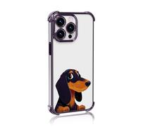A smiling dachshund Four-corner airbags phone case TPU for iPhone 14 Plus