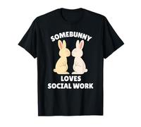 A Somebunny le Encanta el Trabajo Social Lindo Conejito de Pascua Trabajador Social Camiseta