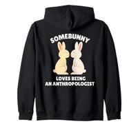 A Somebunny le Encanta ser un antropólogo Lindo Conejo de Pascua Sudadera con Capucha
