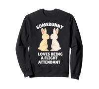 A Somebunny le Encanta ser un Asistente de Vuelo Lindo Conejito de Pascua Sudadera