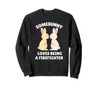 A Somebunny le Encanta ser un Bombero Lindo Trabajo de Conejo de Pascua Sudadera