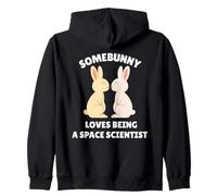 A Somebunny le Encanta ser un científico Espacial Lindo Conejito de Pascua Sudadera con Capucha