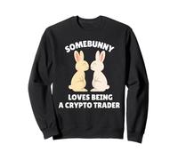A Somebunny le Encanta ser un comerciante de criptomonedas Lindo Trabajo de Conejo de Pascua Sudadera