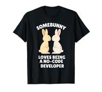 A Somebunny le Encanta ser un desarrollador sin código Lindo Conejito de Pascua Camiseta