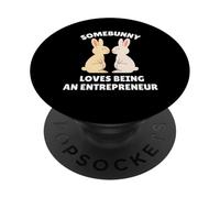 A Somebunny le Encanta ser un emprendedor Lindo Trabajo de Conejo de Pascua PopSockets PopGrip Adhesivo