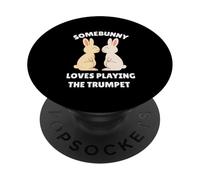 A Somebunny le Encanta Tocar la Trompeta Lindo Conejito de Pascua trompetista PopSockets PopGrip Adhesivo