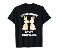 A Somebunny le Encanta Viajar Conejo de Pascua Viajero Wanderlust Camiseta