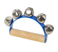 A-Star 5 Bell Jingle Shaking Sleigh Bell Handbell con mango de madera - Azul (Paquete de 6)