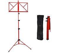 A-Star Atril Plegable para Partituras, Liviano, Soporte para Partituras de Metal Ajustable en Altura con Bolsa de Transporte - Rojo