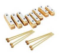 A-Star Chime Bar Set de 8 xilófonos soprano diatónicos de madera Glockenspiel con 8 batidores - C6 a C7