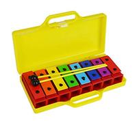 A-Star Colorful Chime Bar Set de 8 Soprano Diatonic Rainbow Glockenspiel Xilófono con dos batidores y estuche de transporte amarillo sólido - C6 a C7