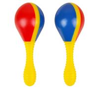 A-Star - Par de maracas de plástico pequeñas, sonajero agitador de 13 cm, instrumento de ritmo de percusión, azul y rojo
