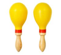 A-Star - Par de maracas grandes de plástico con mango de madera - Sonajero agitador de 25 cm, instrumento de ritmo de percusión - Paquete de 10 pares