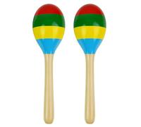 A-Star Par de maracas multicolores de madera - Sonajero agitador de 22 cm, Instrumento de ritmo de percusión