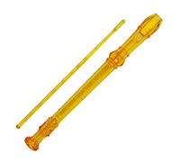 A-Star Soprano/Descant School Recorder Instrument, digitación inglesa/barroca - Clave de C con tabla de aprendizaje, bolsa, varilla de limpieza - amarillo