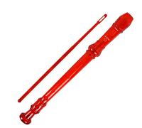 A-Star Soprano/Descant School Recorder Instrumento, digitación inglesa/barroca - Clave de C con tabla de aprendizaje, bolsa, varilla de limpieza - Rojo