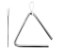 A-Star Triángulo musical de metal tradicional - 10 cm / 6 pulgadas con batidor de metal