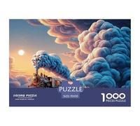 A Steam Train with Skulls Instead of Windows 1000 Pieza Cartulina Premium Rompecabezas Premium Vintage Steam Train Antiestrés Juguete De Cumpleaños Rompecabezas Para Decoración Del Hogar 70x50cm/1000p