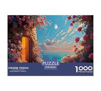 A Stone Wall with An Open Door Leading to The Sea 1000 Piezas Cartulina Extra Gruesa Set De Rompecabezas Sea Beach Antiestrés Juguete De Cumpleaños Rompecabezas Regalos Para Familia Y Amigos 38x26cm/1