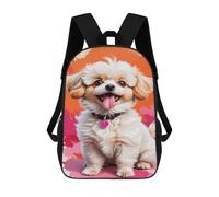 A Stylized Portrait of A Small Dog, Resembling A Poodle Or Mixed Breed, Captured in A Vibr Mochila Escolar Impermeable Para Viajes, Mochila Para Ordenador Portátil, Ideal Para Acampar, Aventuras Al Ai