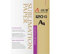 A-SUB Papel de sublimación A4, 210x297 mm, 100 hojas, 120 g/m², Compatible con la impresora de sublimación EPSON, SAWGRASS, RICOH, BROTHER