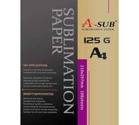 A-SUB Papel de sublimación A4, 210x297 mm, 100 hojas, 125 g/m², Compatible con la impresora de sublimación EPSON, SAWGRASS, RICOH, BROTHER