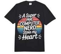 A Super Hot Computer Nerd Stole My Heart Amor Nerd - Comfort Colors Adult Heavyweight T-Shirt