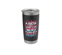 A Super Hot Computer Nerd Stole My Heart Amor nerd |- Vaso térmico de acero inoxidable de doble pared