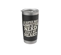 A Super Hot Computer Nerd Stole My Heart Amor nerd - Vaso térmico de acero inoxidable de doble pared