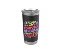 A Super Hot Computer Nerd Stole My Heart Amor nerd - Vaso térmico de acero inoxidable de doble pared
