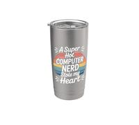 A Super Hot Computer Nerd Stole My Heart Amor nerd - Vaso térmico de acero inoxidable de doble pared