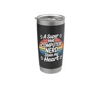 A Super Hot Computer Nerd Stole My Heart Amor nerd - Vaso térmico de acero inoxidable de doble pared