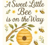 A Sweet Little Bee is on the Way: Baby Shower Guest Book: Memory Party Keepsake Bee Themed Book Advice for Parents, Unique with Predictions, Family ... for Boy or Girl and 40 Sign In for Guests