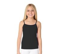 A.T.U.N. (ALL THINGS UBER NICE) Camisola elástica de algodón para niñas, ropa interior súper suave y cómoda para niños, perfecta para artículos esenciales diarios, edades de 2 a 14 años, Negro, 13-14