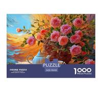A Table with A White Lace Cloth 1000 Pieza Cartulina Premium Rompecabezas Premium Roses Extremadamente Difícil Juego Familiar Rompecabezas Regalos para Familia Y Amigos 70x50cm/1000pcs