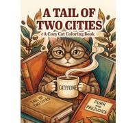 A Tail of Two Cities: A Cozy Cat Coloring Book for Adults: Funny Feline Puns, Literary Cats, and Relaxing Cafe Scenes to Color