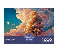 A Tall Tree with Flowers And Clouds in The Background 1000 Pieza Cartulina Premium Rompecabezas Premium Cherry Blossoms Antiestrés Juguete De Cumpleaños Rompecabezas Para Adultos Y Niños 52x38cm/1000p