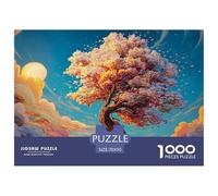 A Tall Tree with Flowers And Clouds in The Background 1000 Piezas Cartulina Premium Set De Rompecabezas Cherry Blossoms Extremadamente Difícil Desafío Único Rompecabezas Para Adultos Y Niños 70x50cm/1