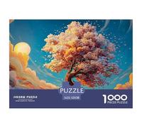 A Tall Tree with Flowers And Clouds in The Background 1000 Piezas Papel Ecológico Resistente Rompecabezas Premium Cherry Blossoms Extremadamente Difícil Desafío Único Rompecabezas Regalos Para Familia