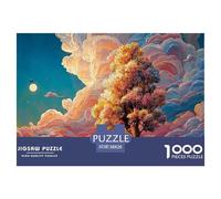 A Tall Tree with Flowers And Clouds in The Background 1000 Piezas Papel Ecológico Resistente Rompecabezas Premium Cherry Blossoms Extremadamente Difícil Juego Creativo Rompecabezas Para Decoración Del