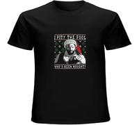 A-Team Mr T Pity The Fool Who's Been Naughty Men's T Shirt Unisex tee Clothing Black L