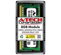 A-Tech - Memoria RAM de 8 GB para Crucial CT2KIT102464BF160B | DDR3/DDR3L 1600MHz PC3L-12800 2Rx8 1.35V SODIMM 204 pines
