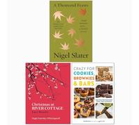 A Thousand Feasts, Christmas at River Cottage & Crazy For Cookies Brownies & Bars 3 Books Collection Set