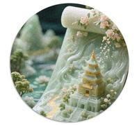 A Thousand Li of Rivers and Mountains, Puzzle Circular De 1000 Piezas, Momento De Ocio Relajante, Ideal para Decoración O Regalo, Apto para Adolescentes, 1000pcs (67.5x67.5cm)