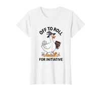 A Tirar los Dados D&D Silly Funny Goose Camiseta gráfica económica, Mujer, Blanco, S