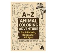 A to Z Animal Coloring Book Fun and Relaxing Designs for All Ages: 53 Fun & Easy Coloring Pages with Cute Butterflies, Pretty Flowers & Nature Scenes